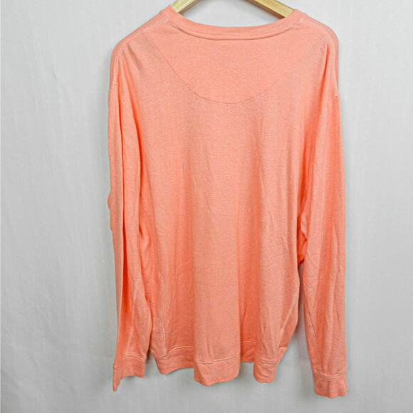 Charleston Threads Sweater Size XL Coral Orange Ribbed Knit V Neck Pullover - Picture 5 of 7